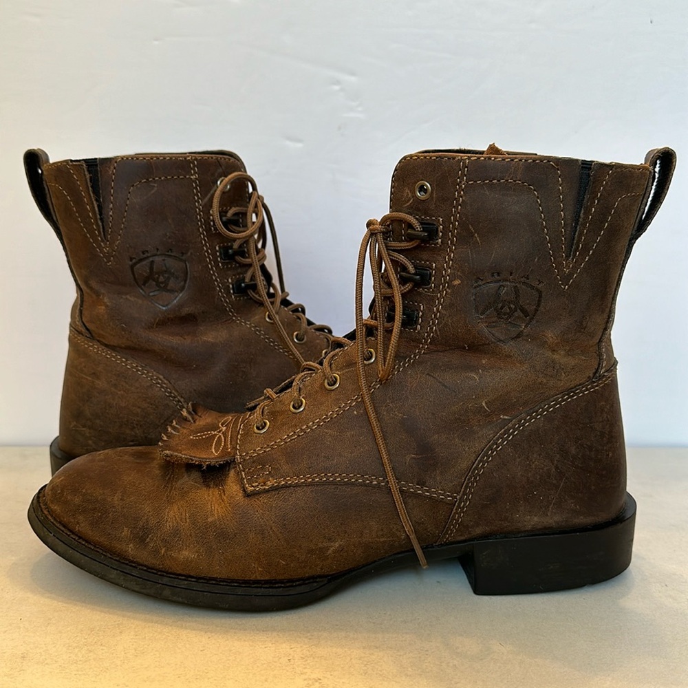 Ariat Women’s Lacer Brown Distressed Western Boots Leather Style 33525 size US9B
